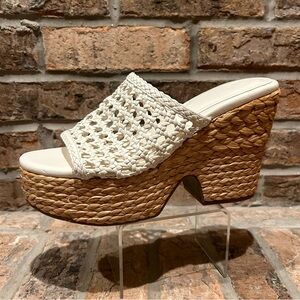 Marc Fisher Hollis Wedge Espadrille Sandal - White